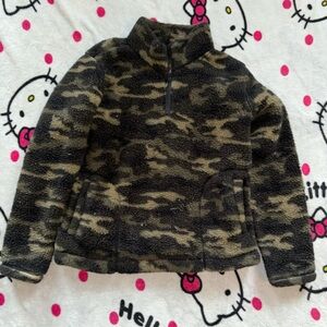 Camo Fleece Pullover Sweater